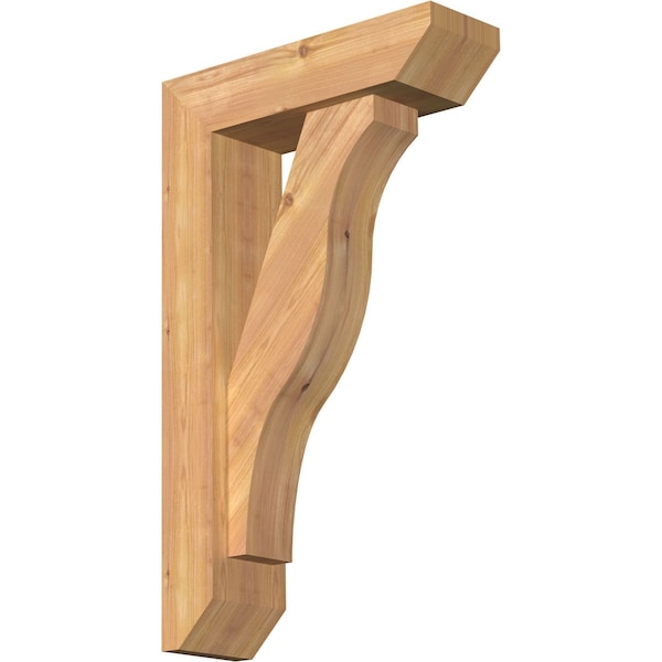 Ekena Millwork Funston Slat Smooth Bracket w/ Offset Brace, Western Red Cedar, 5 1/2"W x 18"D x 30"H BKT0604X18X30FST06SWR - main